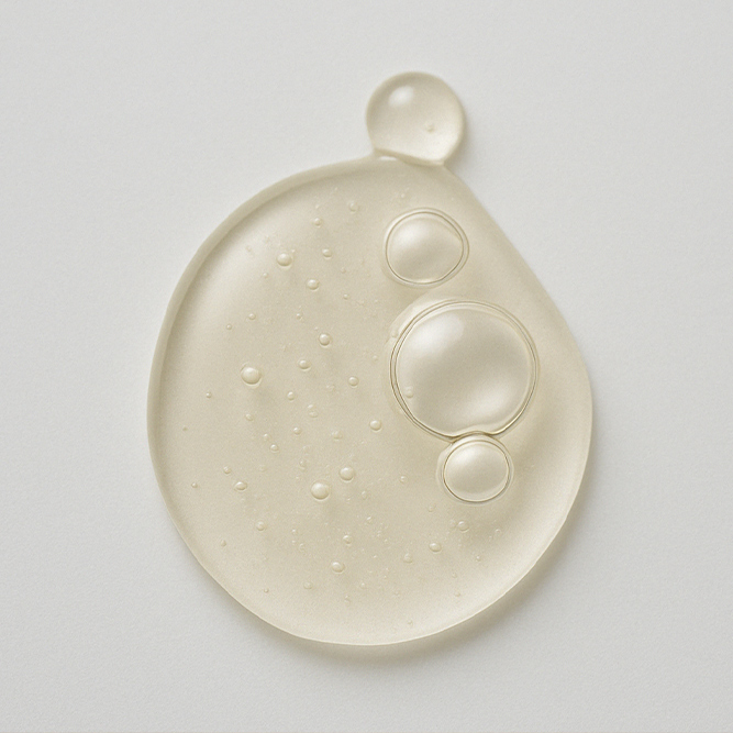 Gelbliche gelige Serumtextur des Muttererde Serums für den Spätsommer